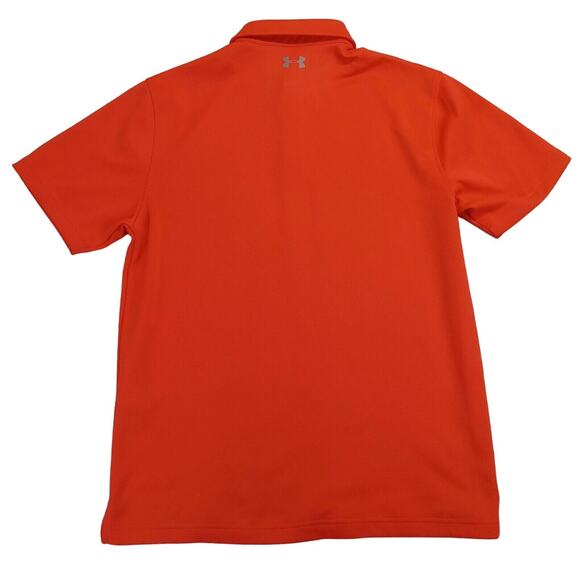 Under Armour Polo Shirt M Heatgear Loose Short Sleeve 3 Button Red Polyester EUC - Picture 2 of 8